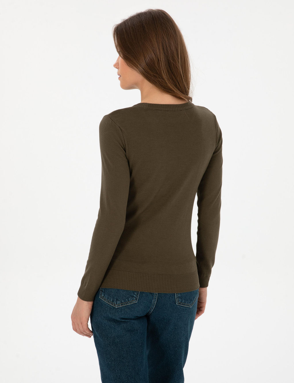 Haki Slim Fit Basic Kazak