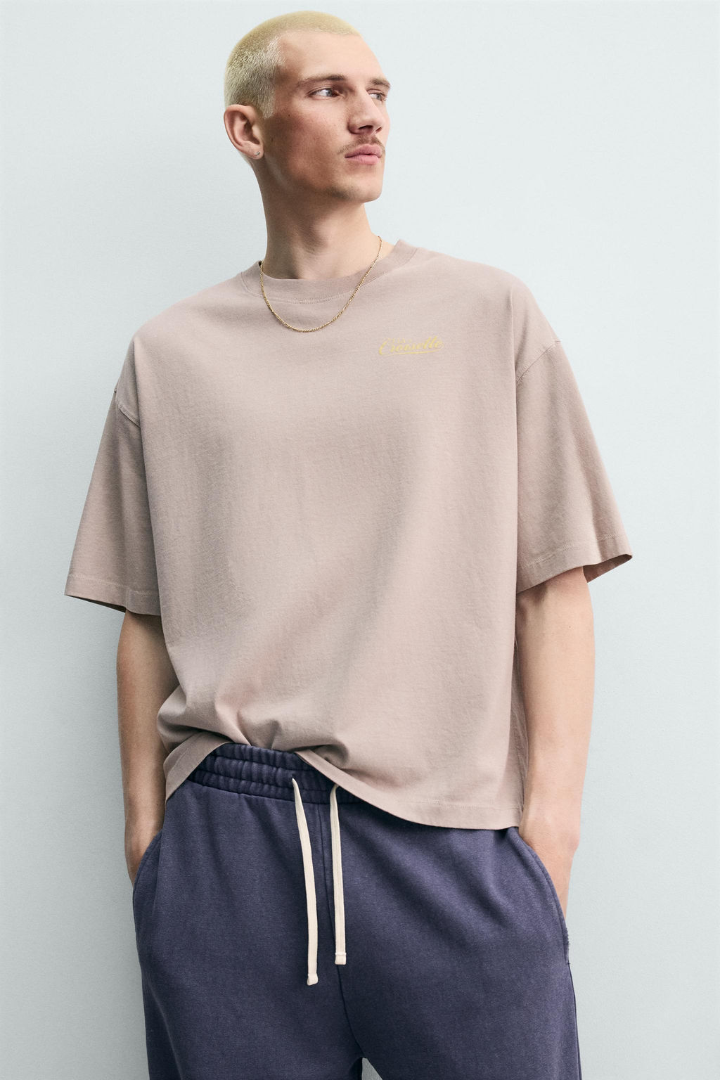 CAMISETA TEXTOS ESTAMPADOS / Gris topo - Zara фото 5