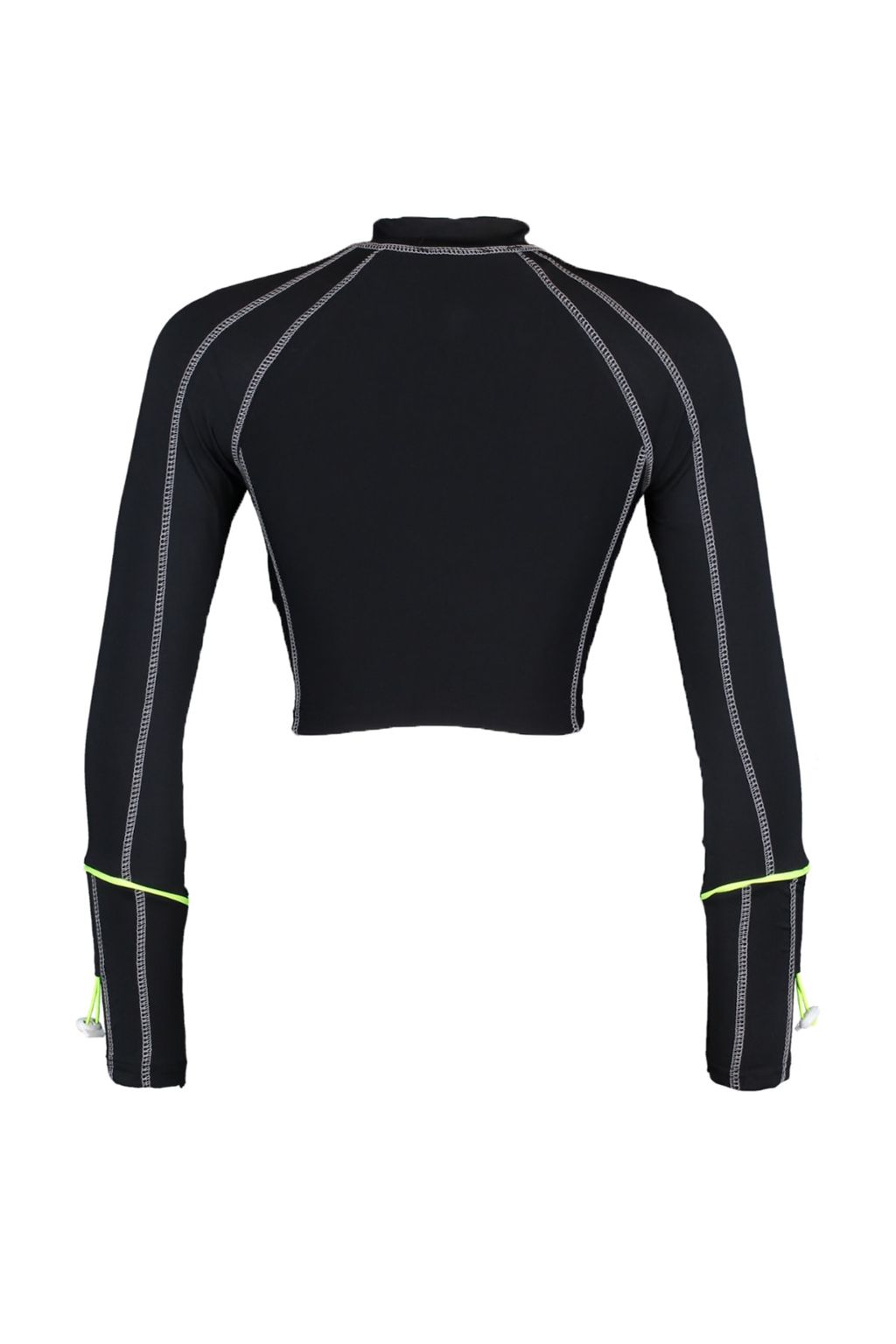 Siyah Crop Neon Fermuarl? Kol Buzgu Detayl? Orme Spor Ust/Bluz TWOSS21BZ0445 - Trendyolmilla фото 9
