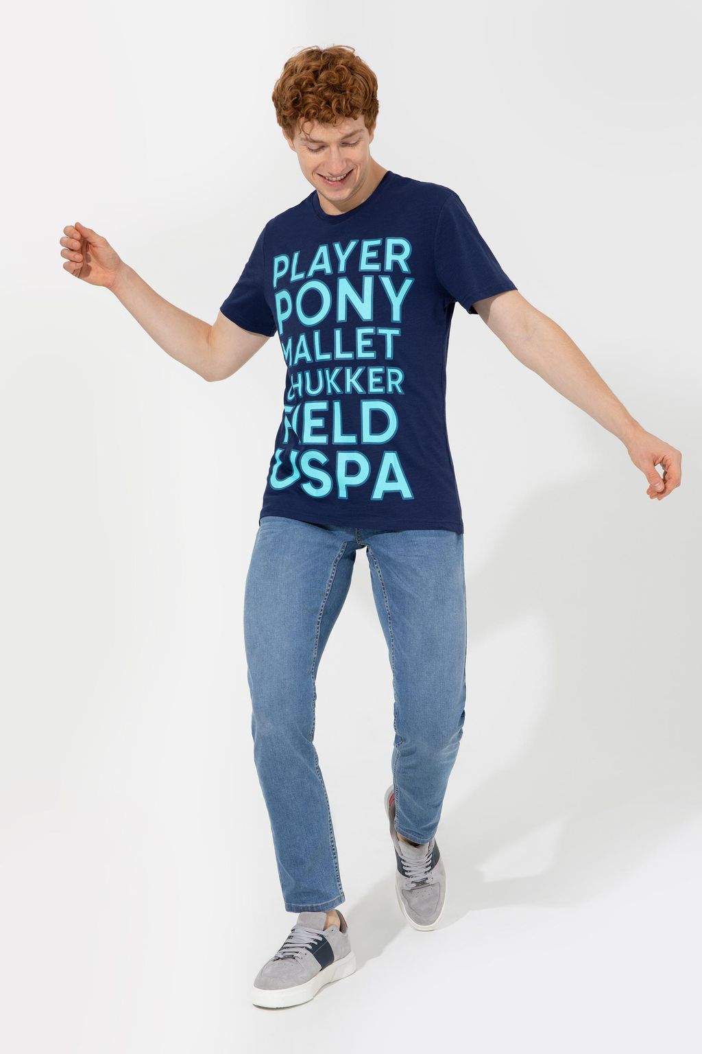 U. S. Polo Assn Мужская темно-синяя футболка с круглым вырезом - U.s. polo assn фото 3
