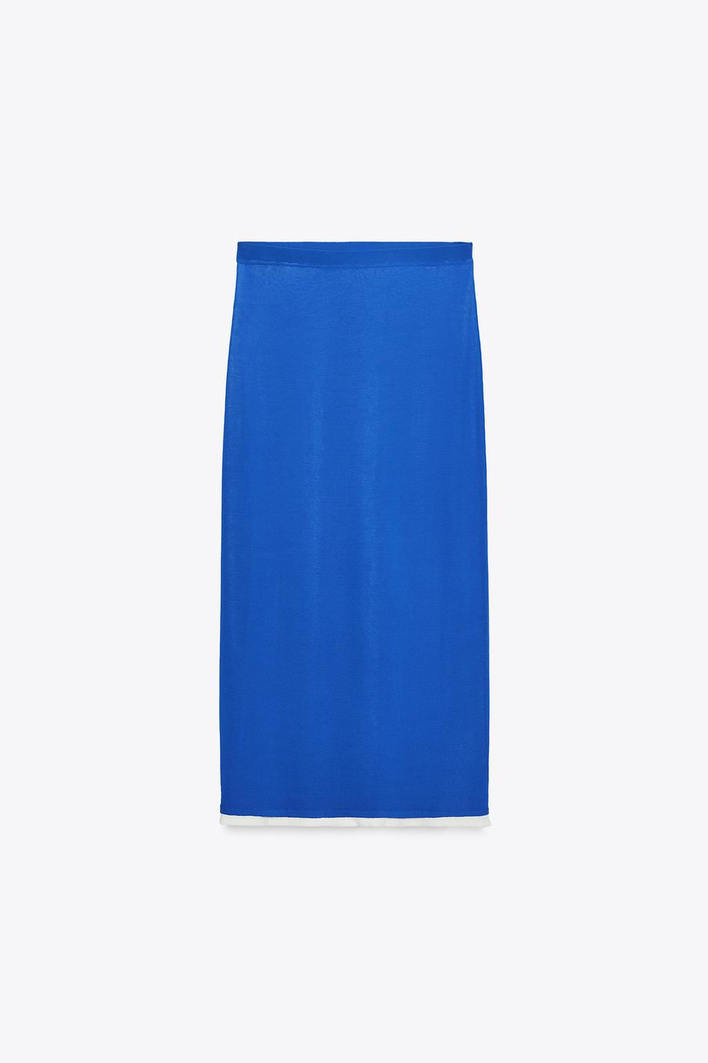 DOUBLE-LAYER KNIT MIDI SKIRT - Zara фото 4