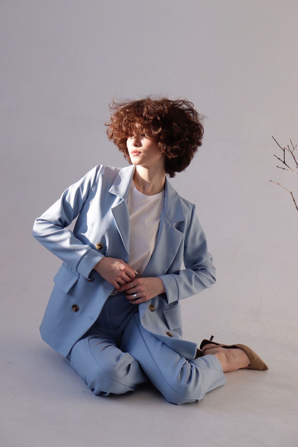 Жакет двубортный голубой - Martichelli фото 24