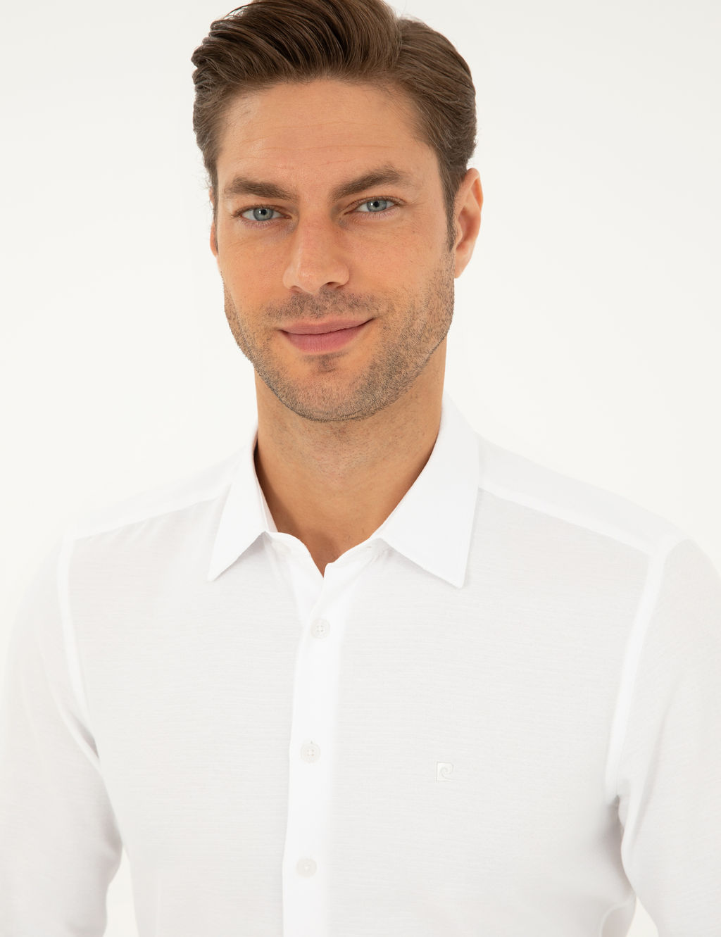 Beyaz Arm_rl_ Slim Fit Uzun Kollu G_mlek