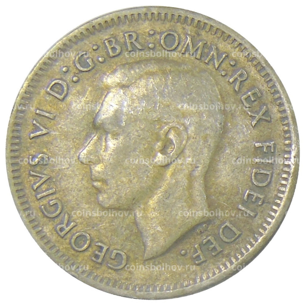 Монета 6 пенсов 1951 года Австралия