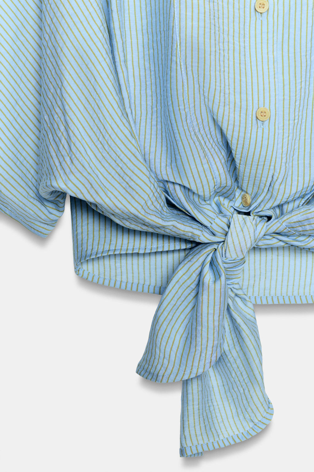 CAMISA RAYAS NUDO / Azul claro