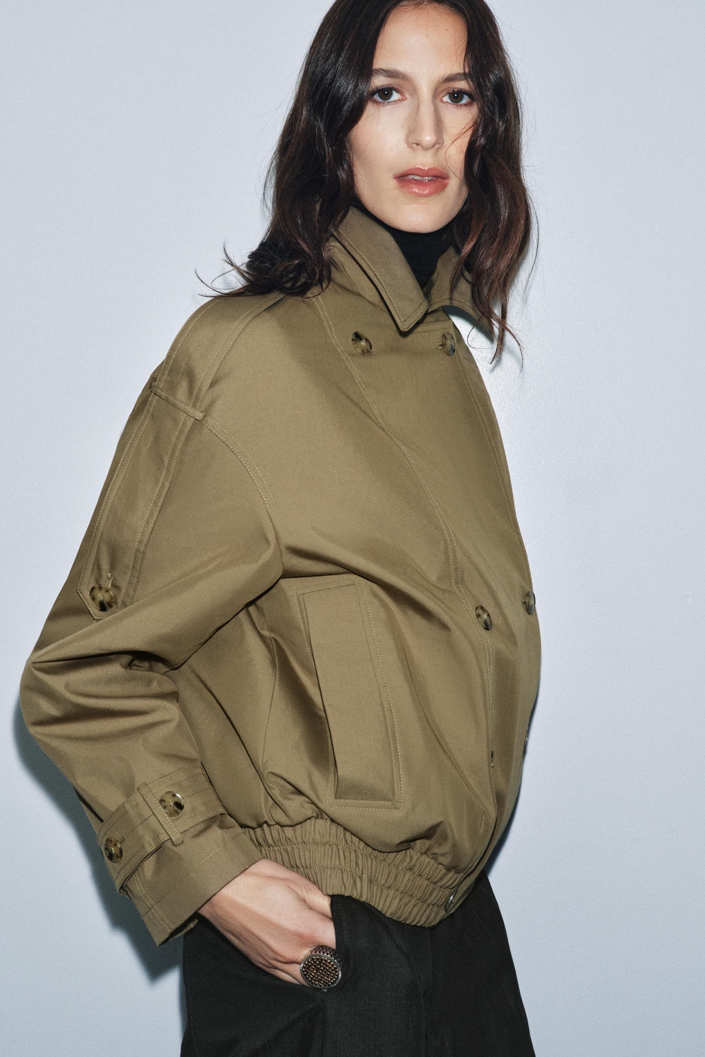 PADDED TRENCH COAT WITH FAUX FUR COLLAR ZW COLLECTION - Zara фото 5