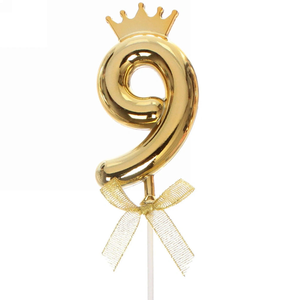 Топпер Цифра Королевский вечер "9" 22 см, микс