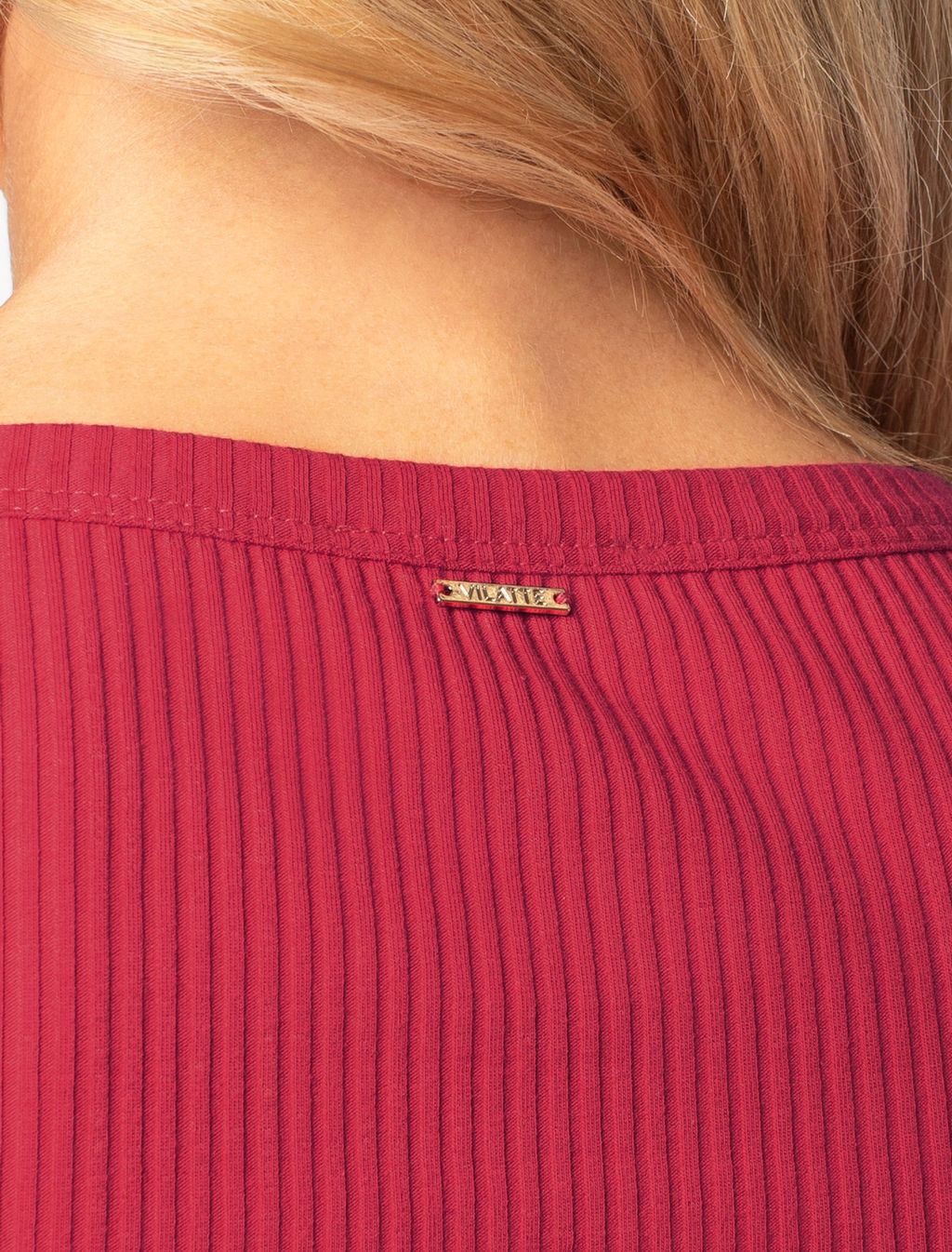 Футболка из трикотажа в широкий рубчик - Vilatte фото 4