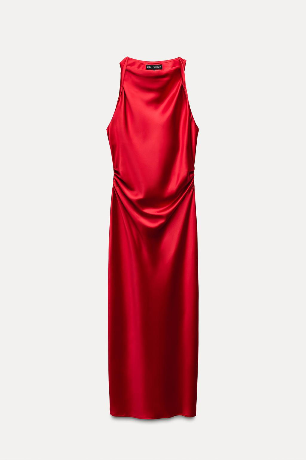 SATIN MIDI DRESS - Zara фото 10
