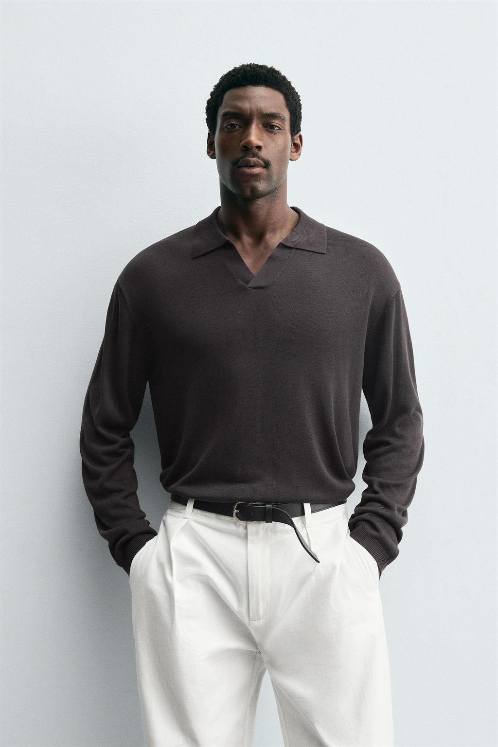 TEXTURED KNITTED POLO SHIRT - Zara фото 2