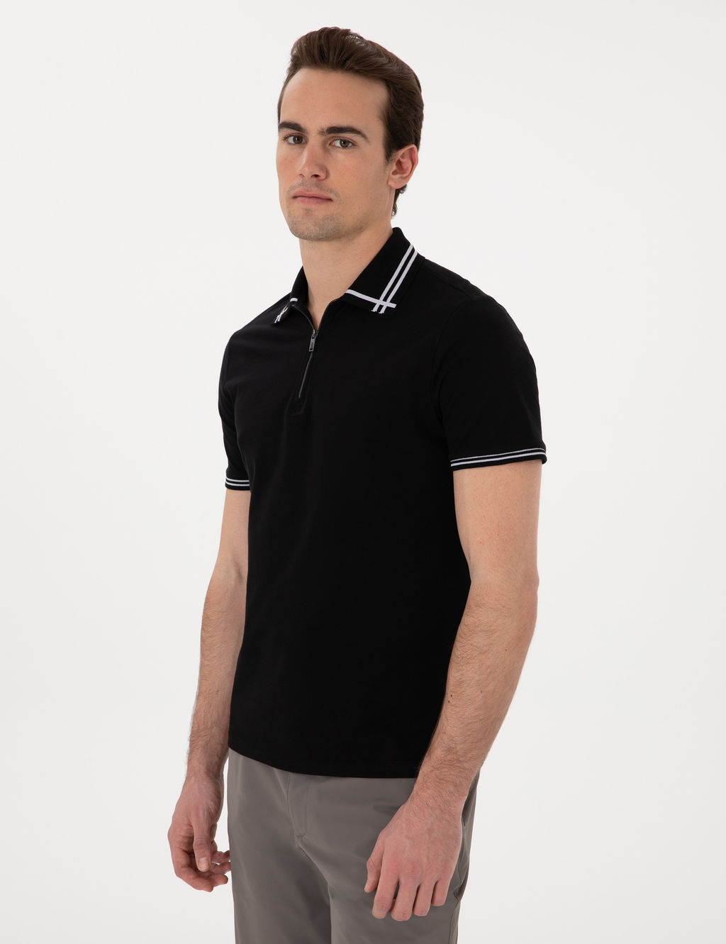 Siyah Slim Fit Ti__rt