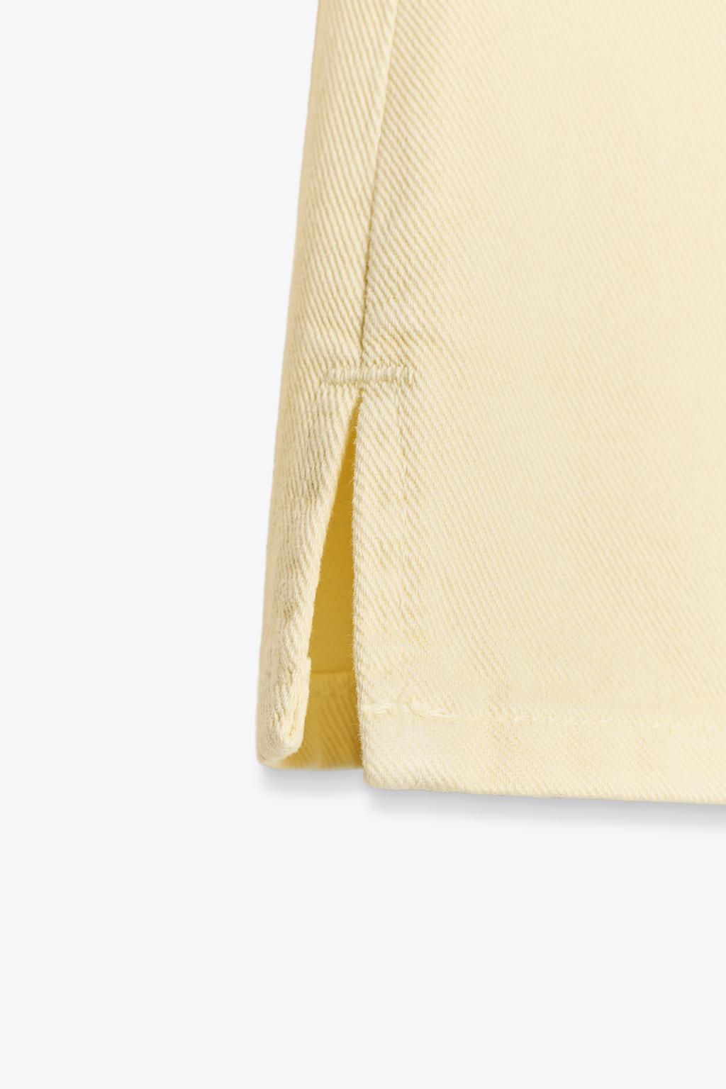 Z1975 HIGH-WAIST CROSSOVER WAIST DENIM SHORTS - Zara фото 13