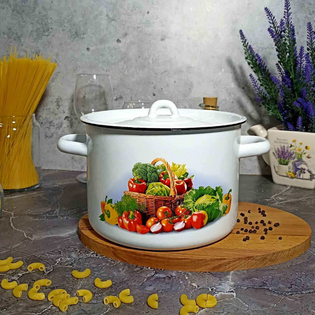 Кастрюля 4,5л 1с17с белосн. Сентябрь - Стальэмаль фото 2