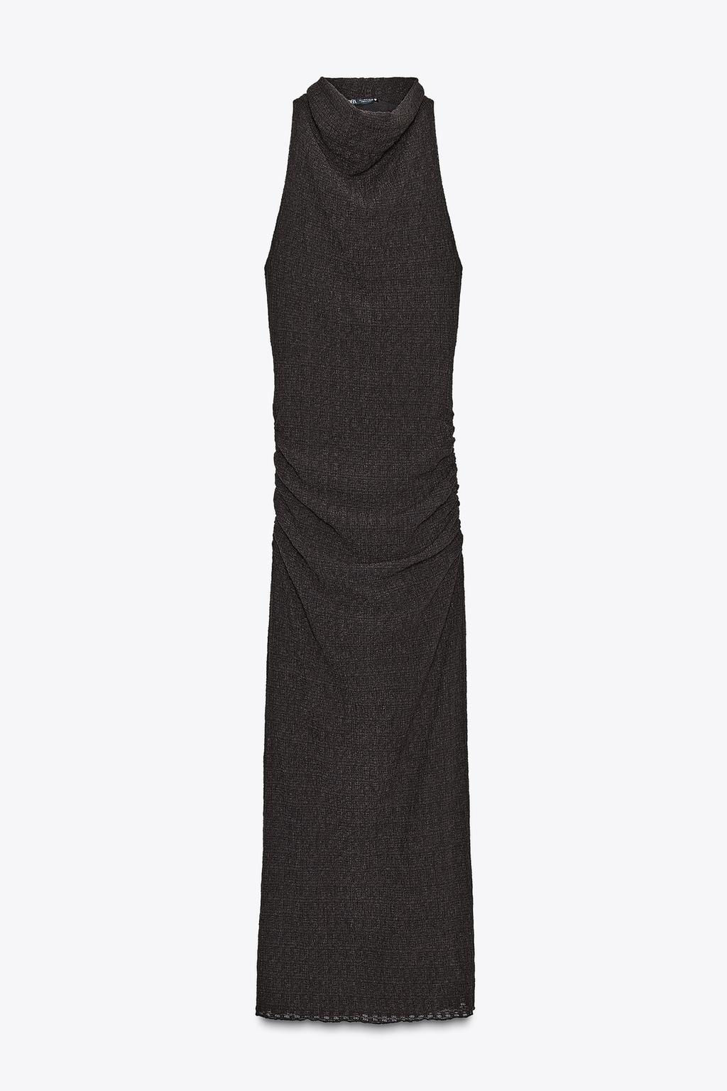TEXTURED HALTER LONG DRESS - Zara фото 7