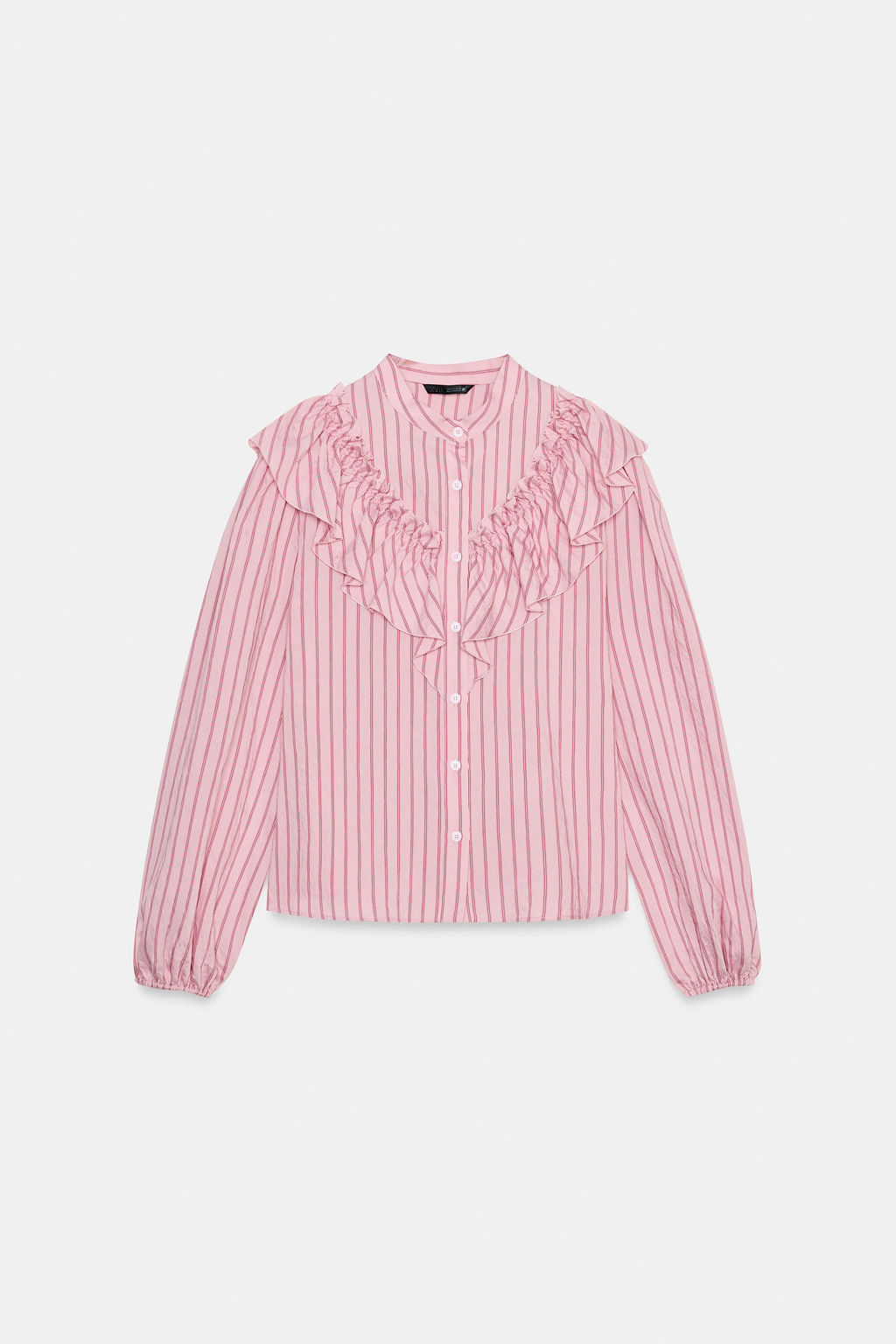 STRIPED SHIRT WITH RUFFLES - Zara фото 14