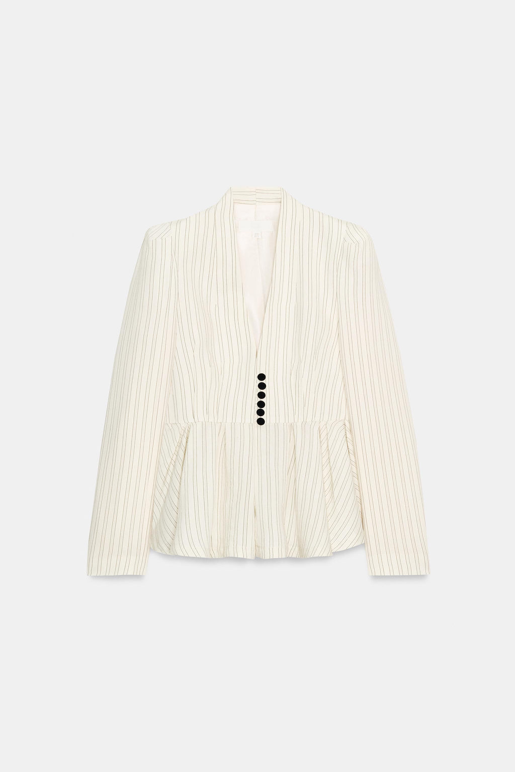 BLAZER RAYAS PEPLUM / Crudo / Marr?n - Zara фото 9