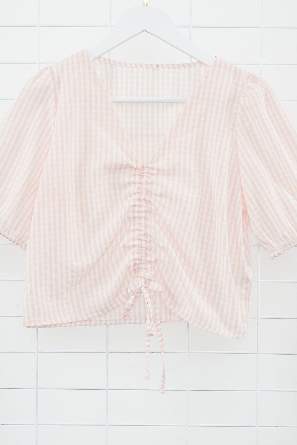 Pudra Buzgulu Potikare Crop Dokuma Bluz TWOSS24BZ00643