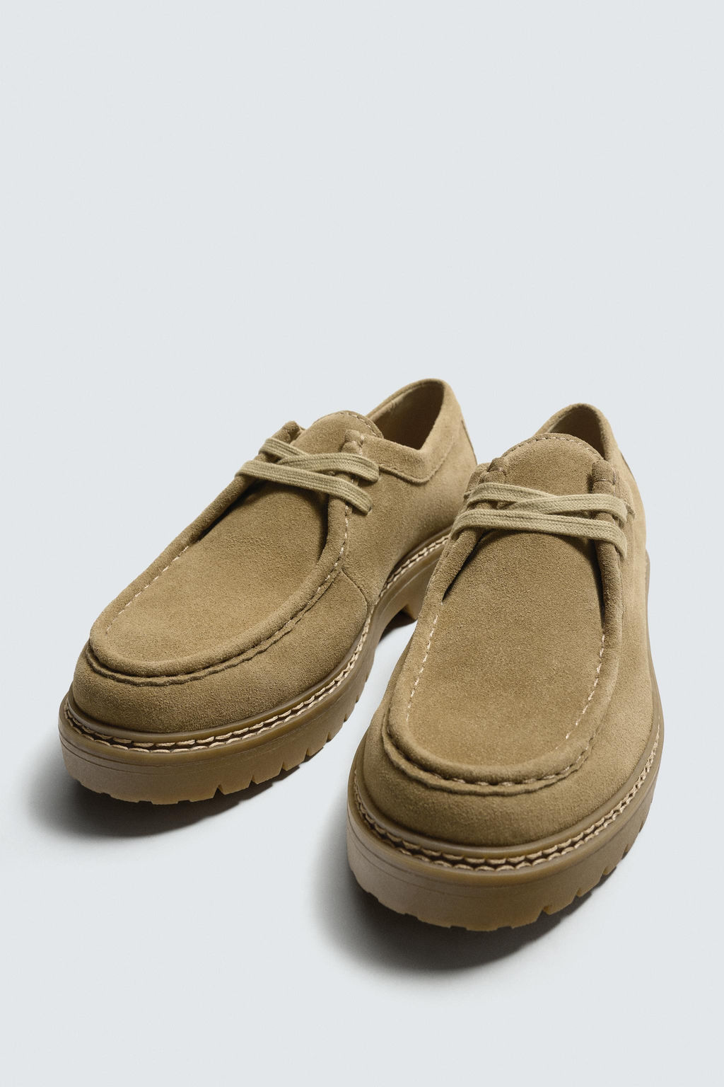 LEATHER MOC TOE SHOES - Zara фото 12