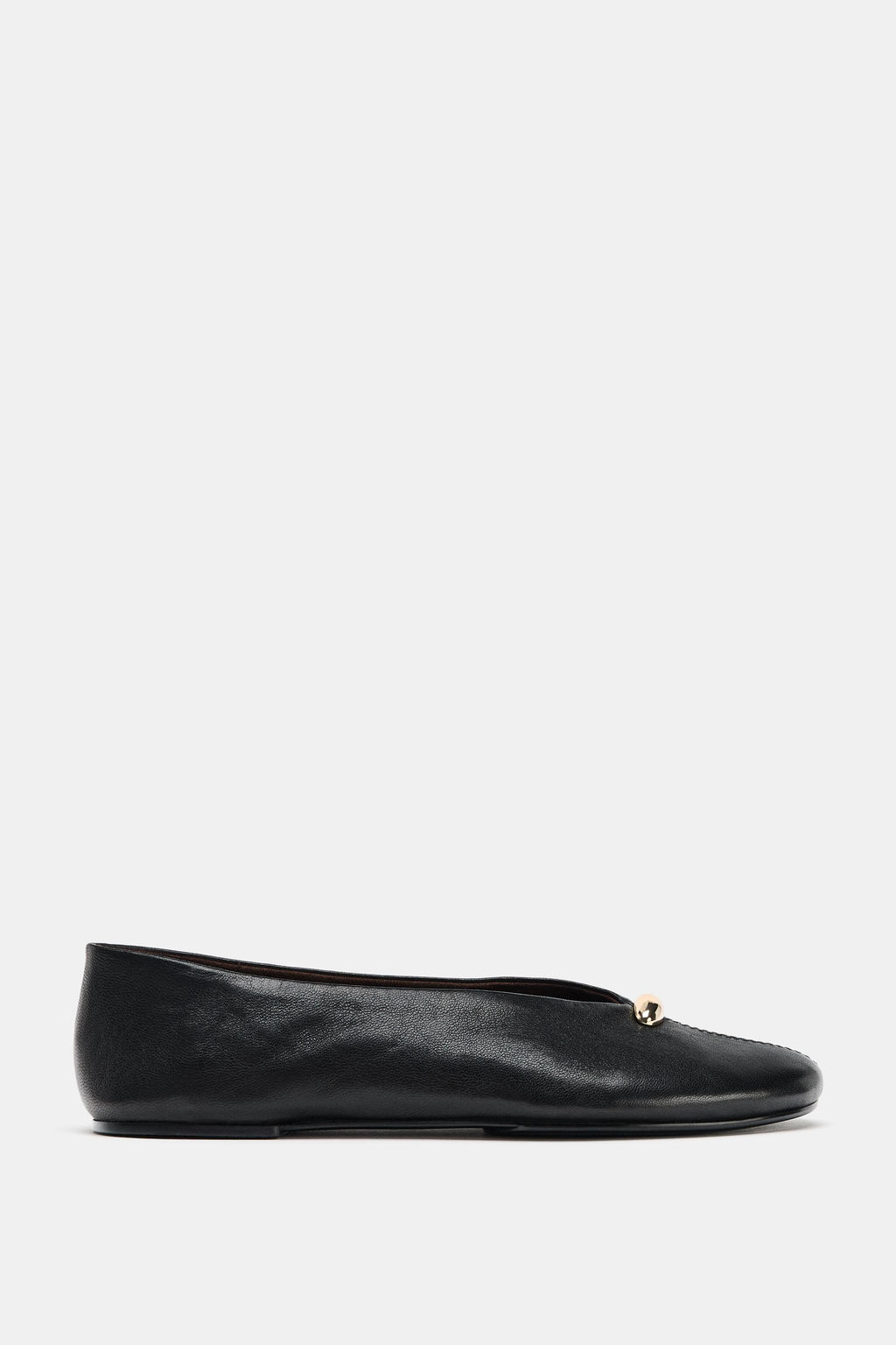 LEATHER BALLET FLATS WITH APPLIQU_ - Zara фото 8