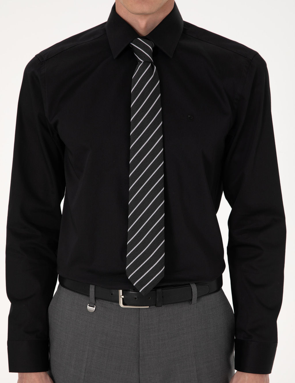 Siyah Slim Fit Uzun Kollu Basic G_mlek - Pierre cardin фото 14