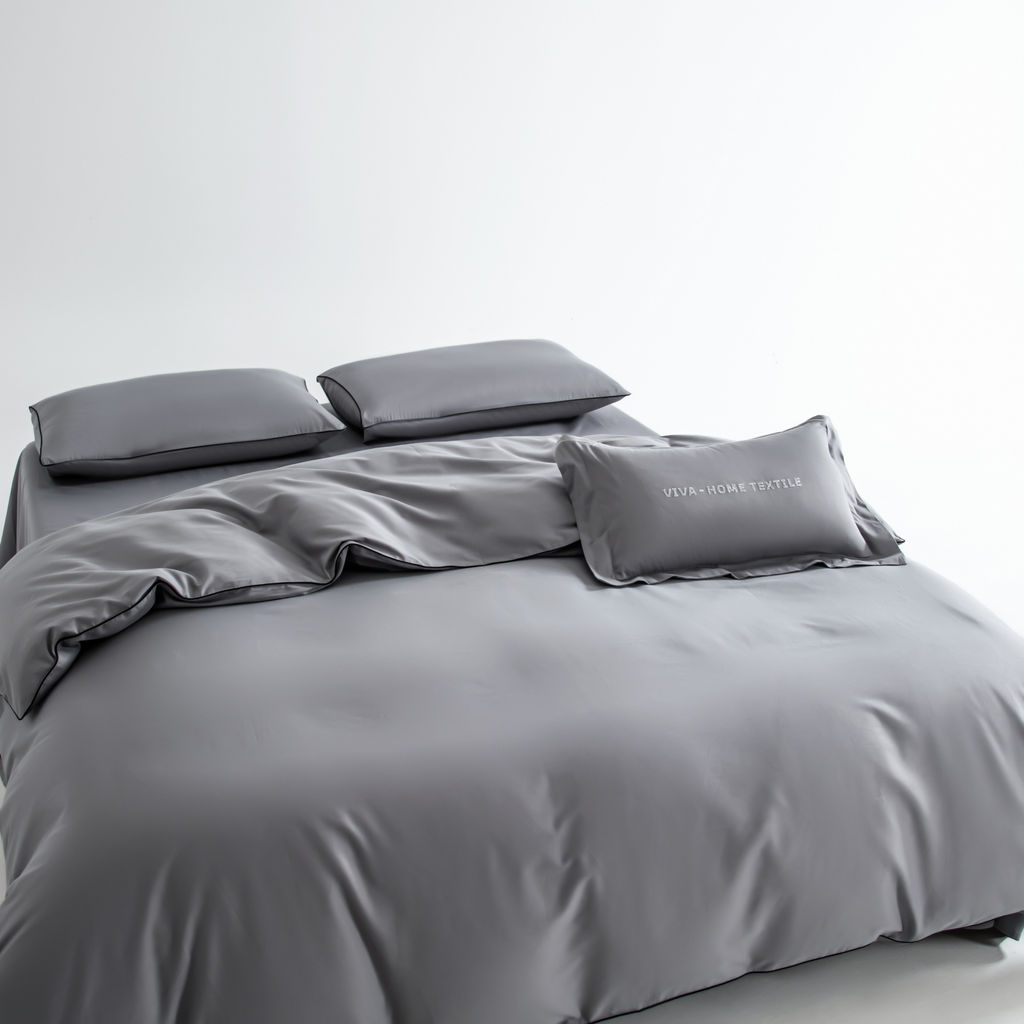 Комплект постельного белья Однотонный Сатин Элитный на резинке OCER014 180*200*30;160*200*30;140*200*30 Евро 4 Наволочки