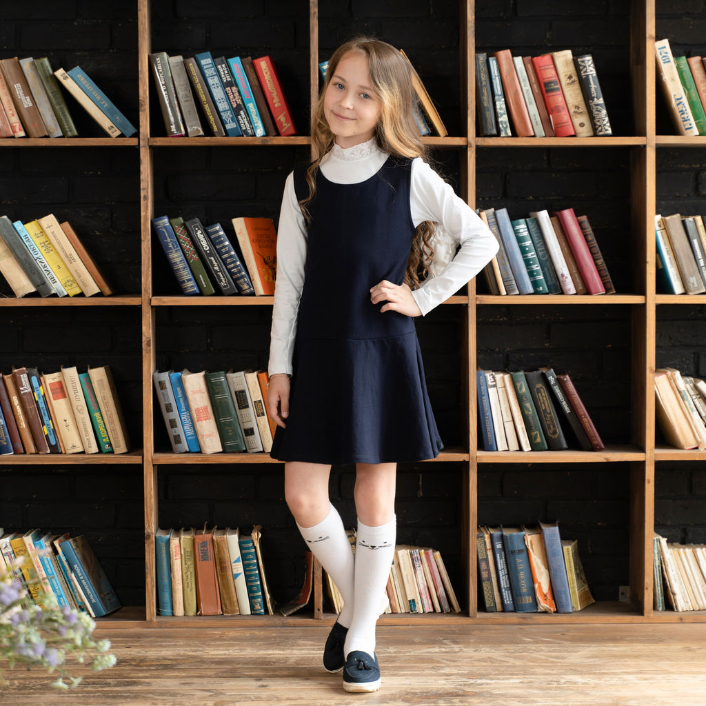 Сарафан детский школьный темно-синий 930 (146, 76)