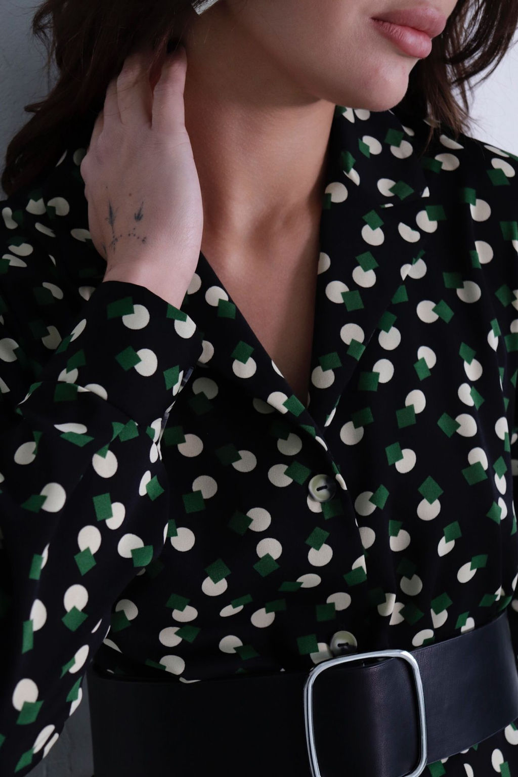 Платье-рубашка с английским воротником принт - Martichelli фото 184