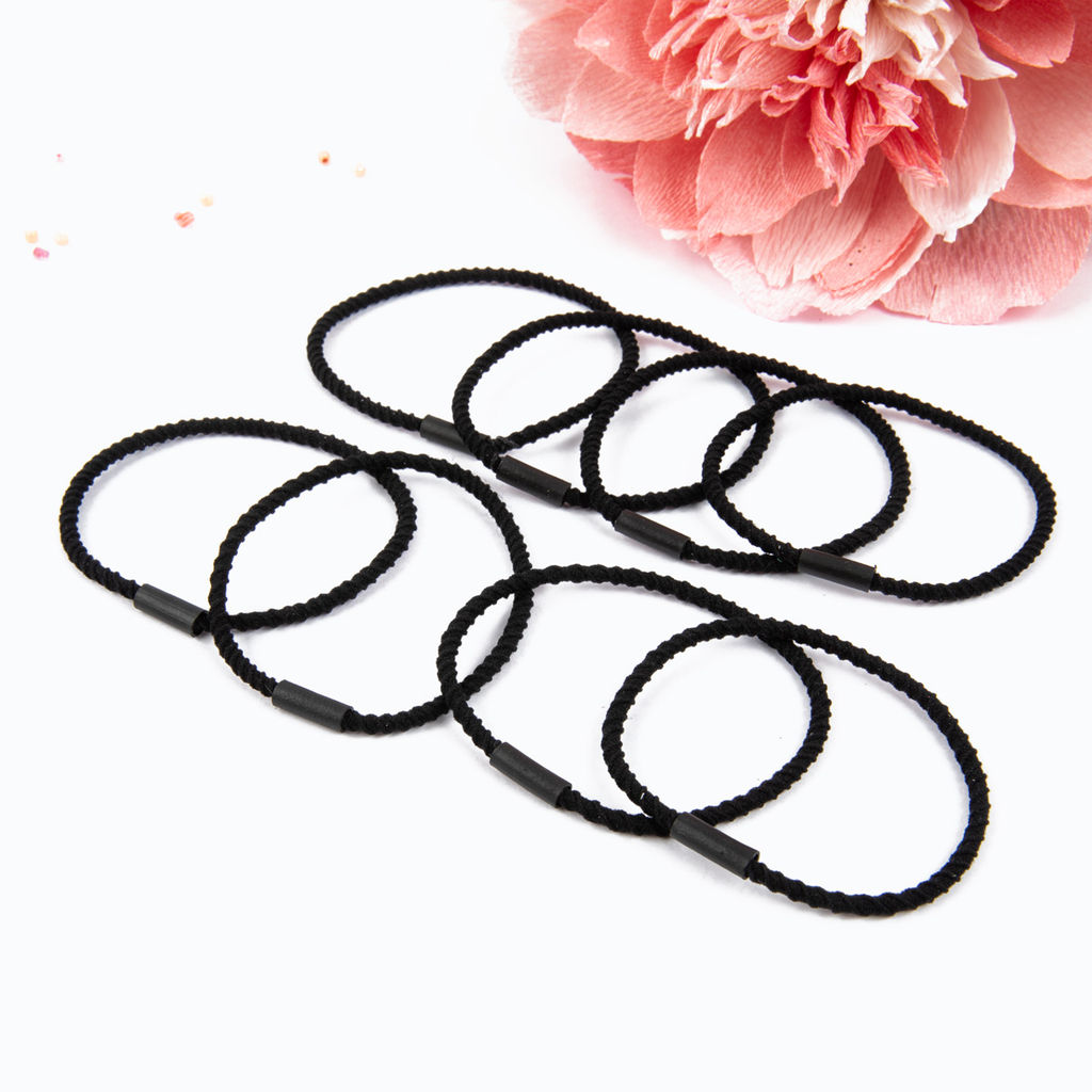 CHERRY MARY V/R6037 Набор резинок для волос 5 х 8 шт №02 черный фото 5
