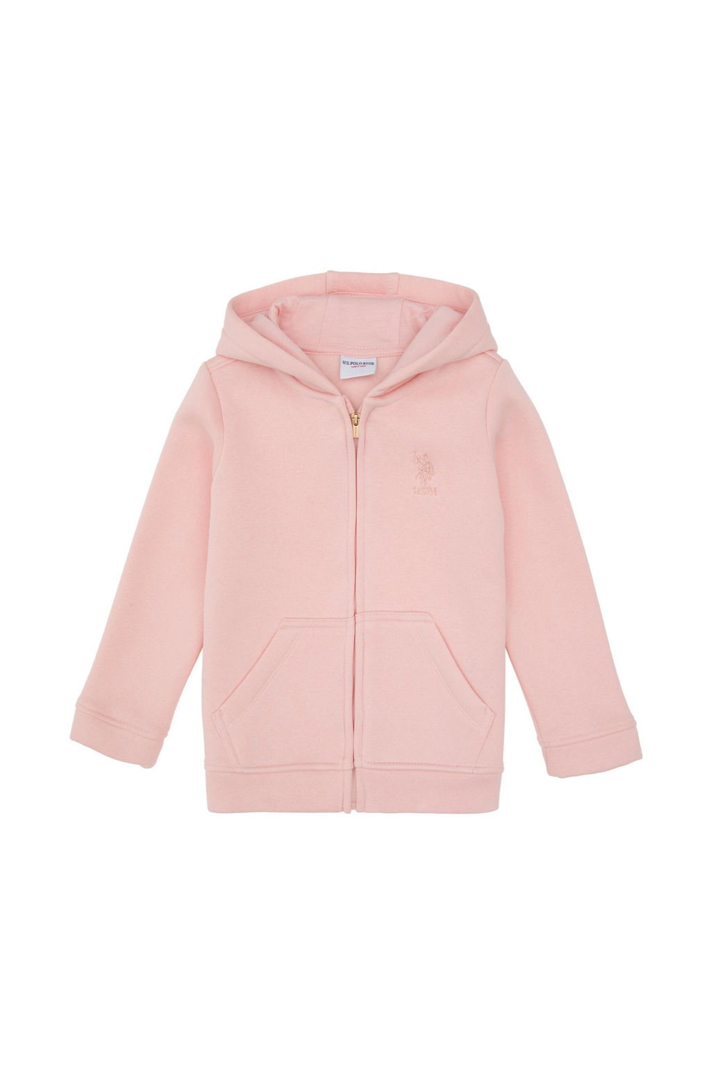 K_z _ocuk Toz Pembe Fermuarl_ Kap__onlu _ardonlu Basic Sweatshirt Sepette S_rpriz _ndirim