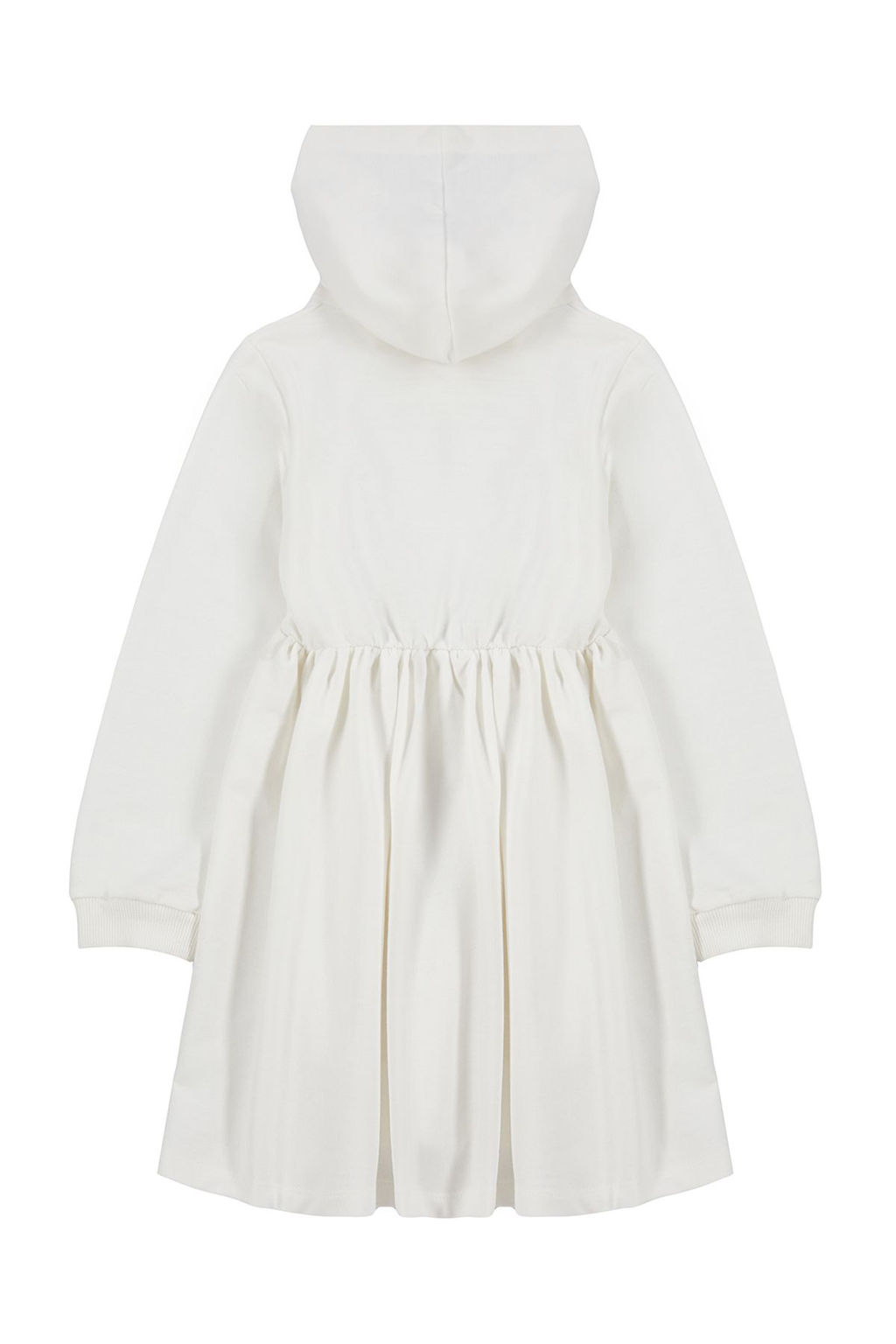 Ekru K?z Cocuk Mevsimlik-Ince Slogan Desenli Kapusonlu Pamuklu Orme Elbise TKDAW25EL00012 - Trendyolmilla фото 5