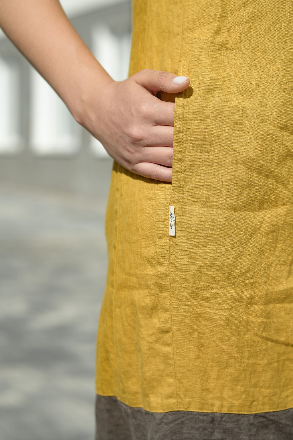 Платье 100% лен с капюшоном