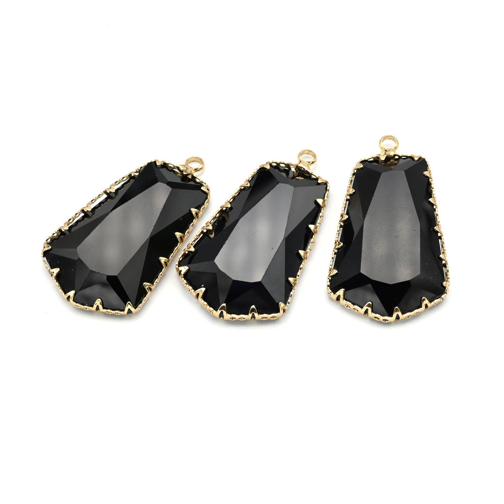 Подвеска "Кружевная" трапеция 19*33мм цв.черный