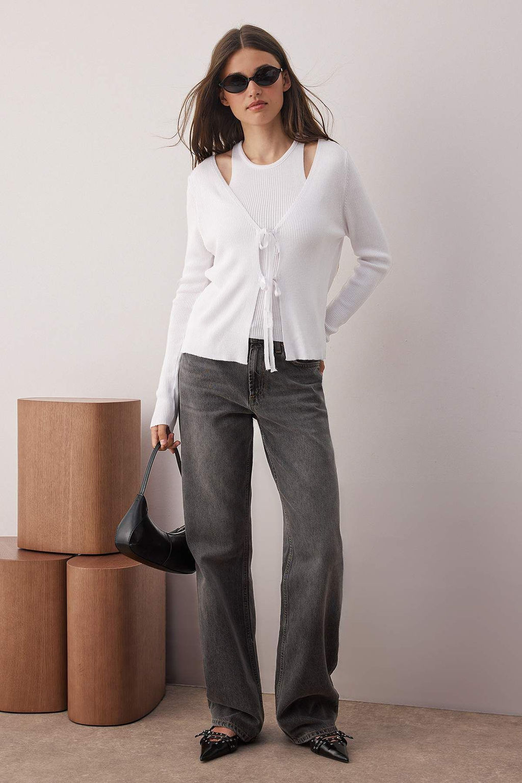 Kemik Merserize Gorunumlu 2li Triko H?rka-Bluz Tak?m TWOAW26HI00035 - Trendyolmilla фото 2