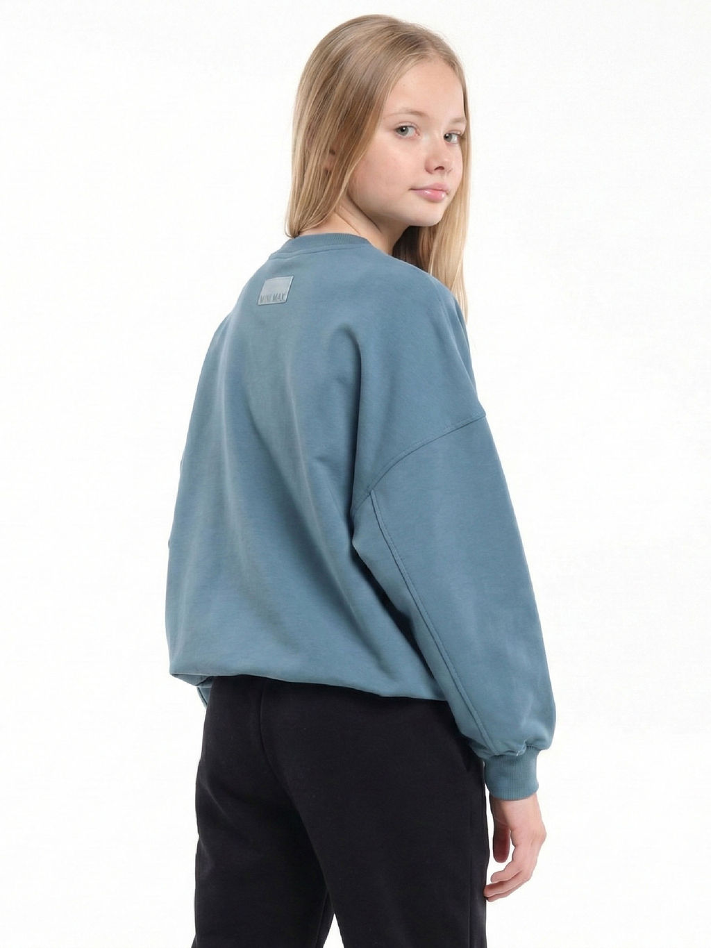 Свитшот оверсайз для девочки 22-3621 хаки - Mini maxi фото 4