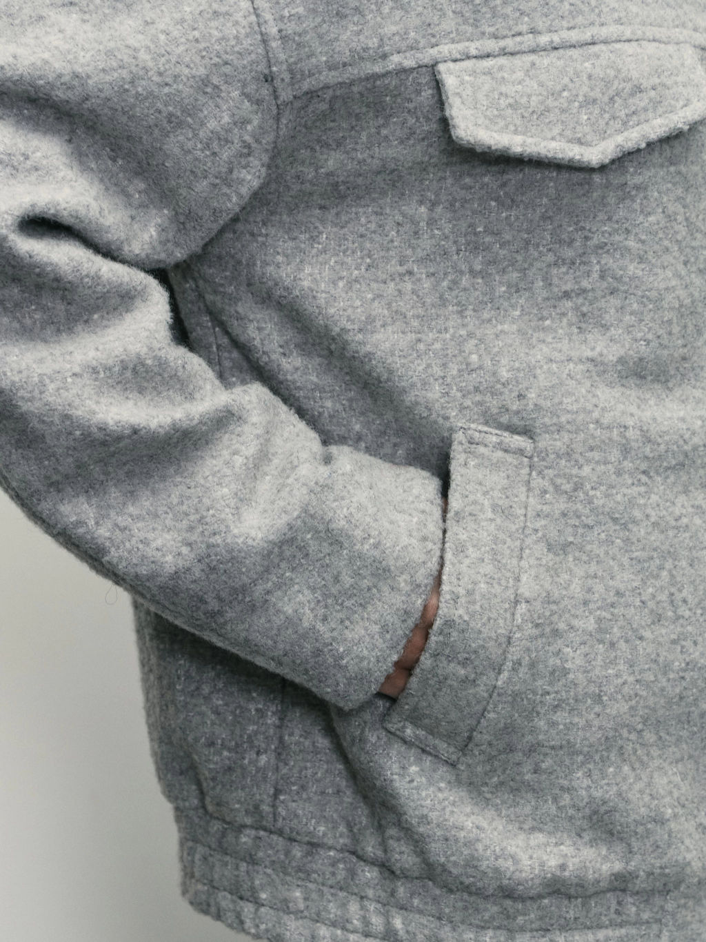 Куртка-бомбер из ткани с шерстью / Zarina  фото 7