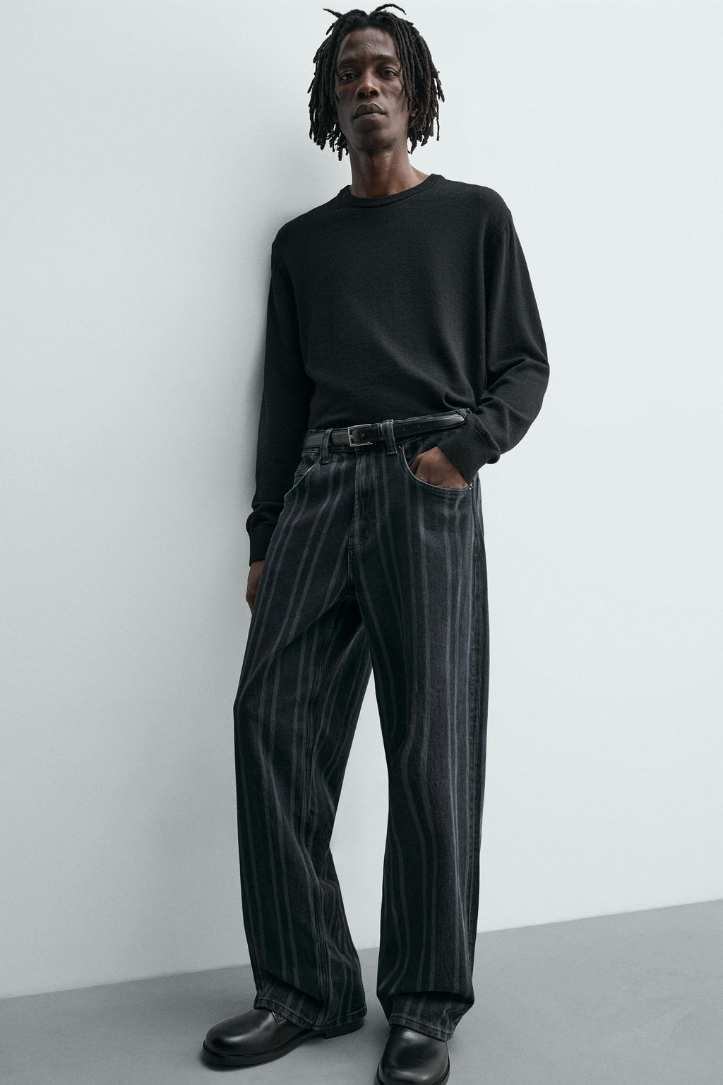 RELAXED FIT STRIPED JEANS - Zara фото 11