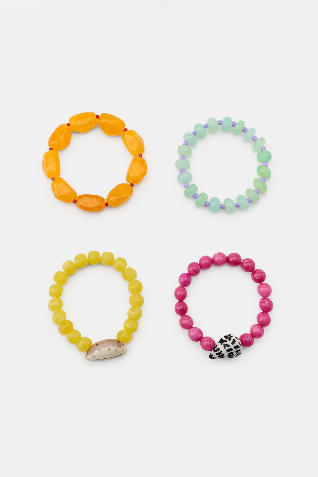 PACK 4 PULSERAS BOLAS CONCHAS / Multicolor - Zara фото 5