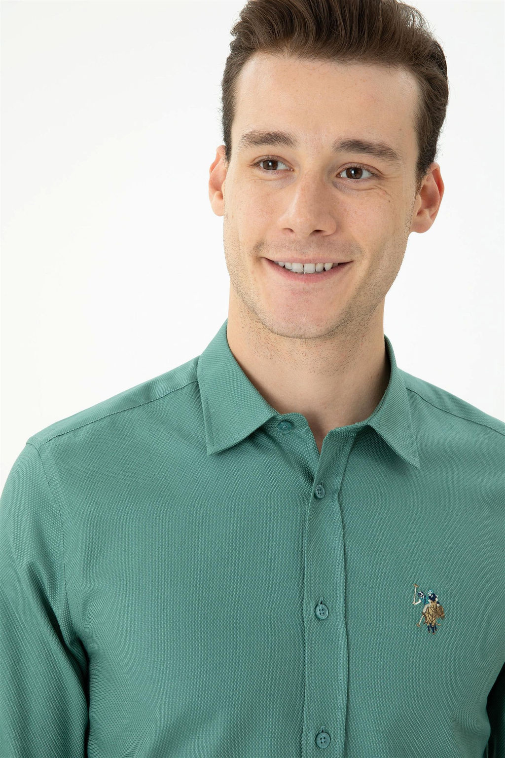 Мужская мятная рубашка с длинным рукавом - U.s. polo assn фото 2