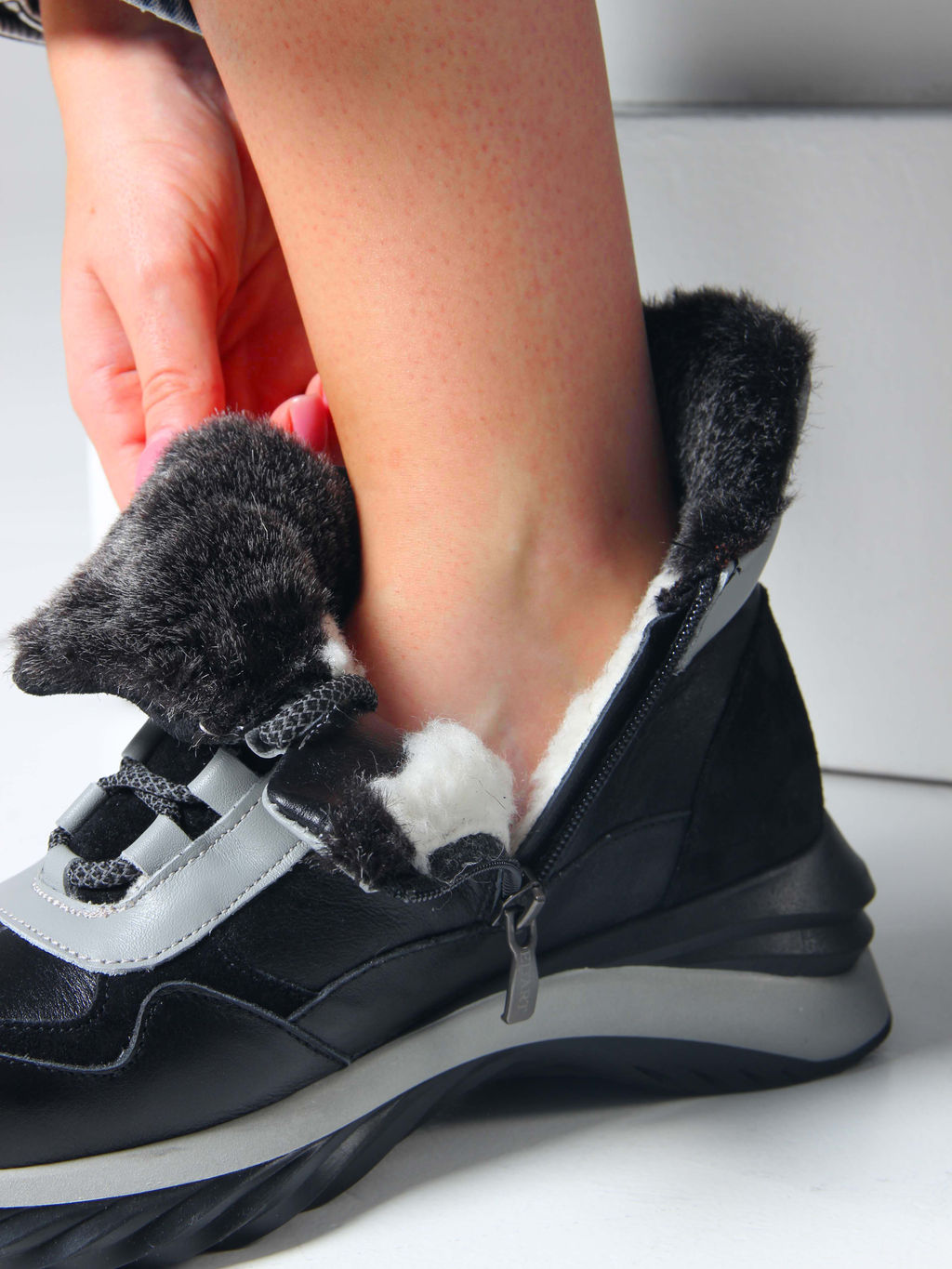 Ботинки EDART 350.uno2 bl. черный серый/шерсть - Ed'art фото 17