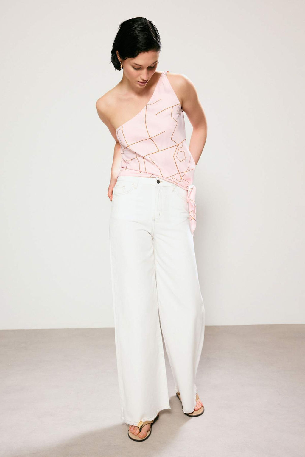 Trendyol Studio Ekru Tencel Kar?s?ml? Yuksek Bel Wide Leg Jeans TWOSS26JE00244 - Trendyolmilla фото 5