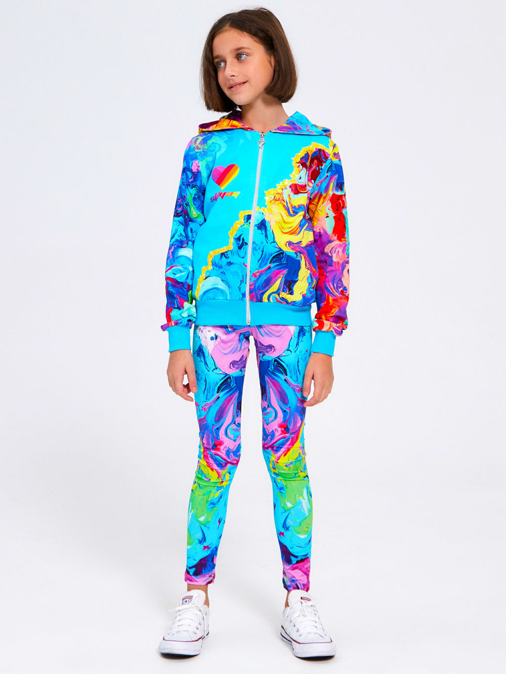 Толстовка "Краски",бирюзовый