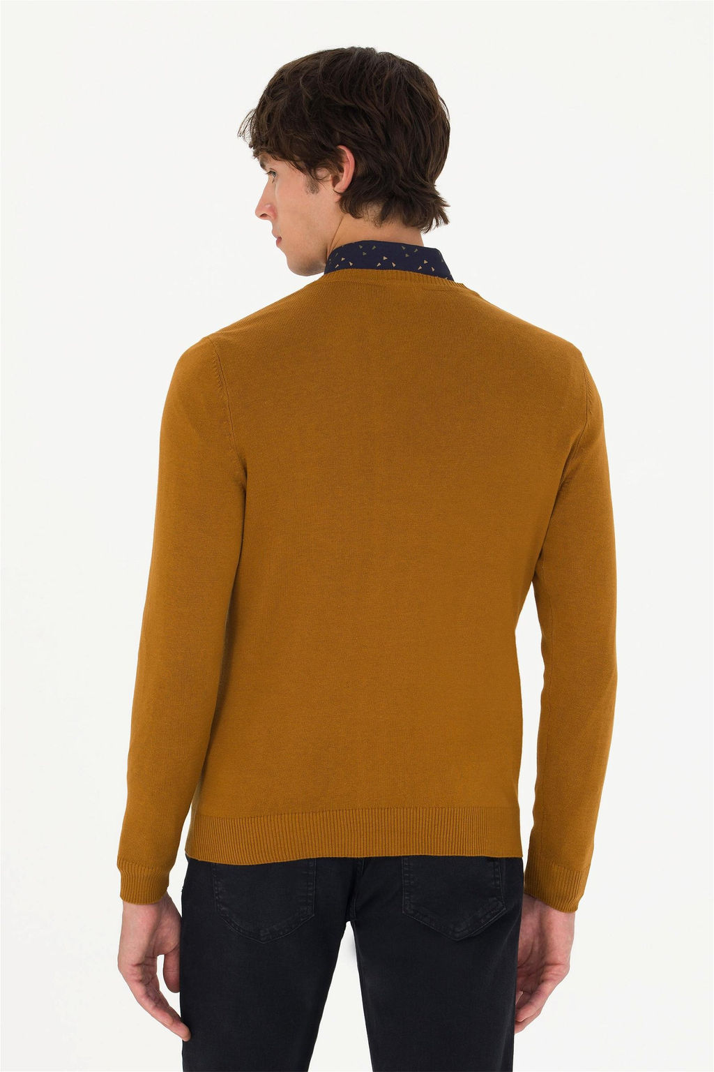 U. S. Polo Assn Мужской базовый свитер кокосового цвета - U.s. polo assn фото 5