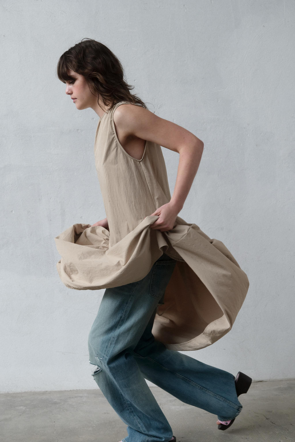 VESTIDO NYLON VOLUMEN / Piedra - Zara фото 4