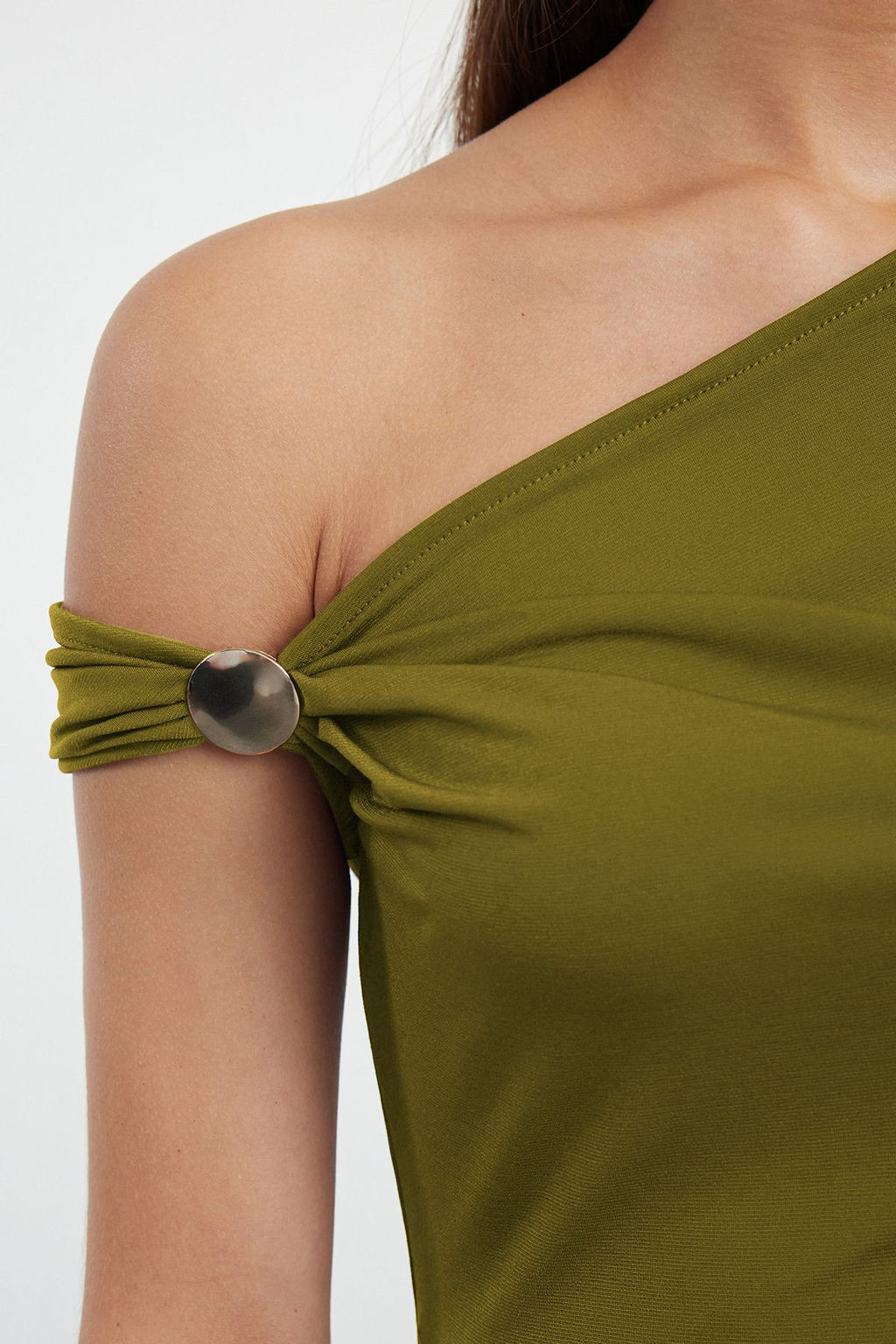 Trendyolmilla Kahverengi Metal Aksesuarl? Orme Bluz TPRSS24BZ00007 фото 2