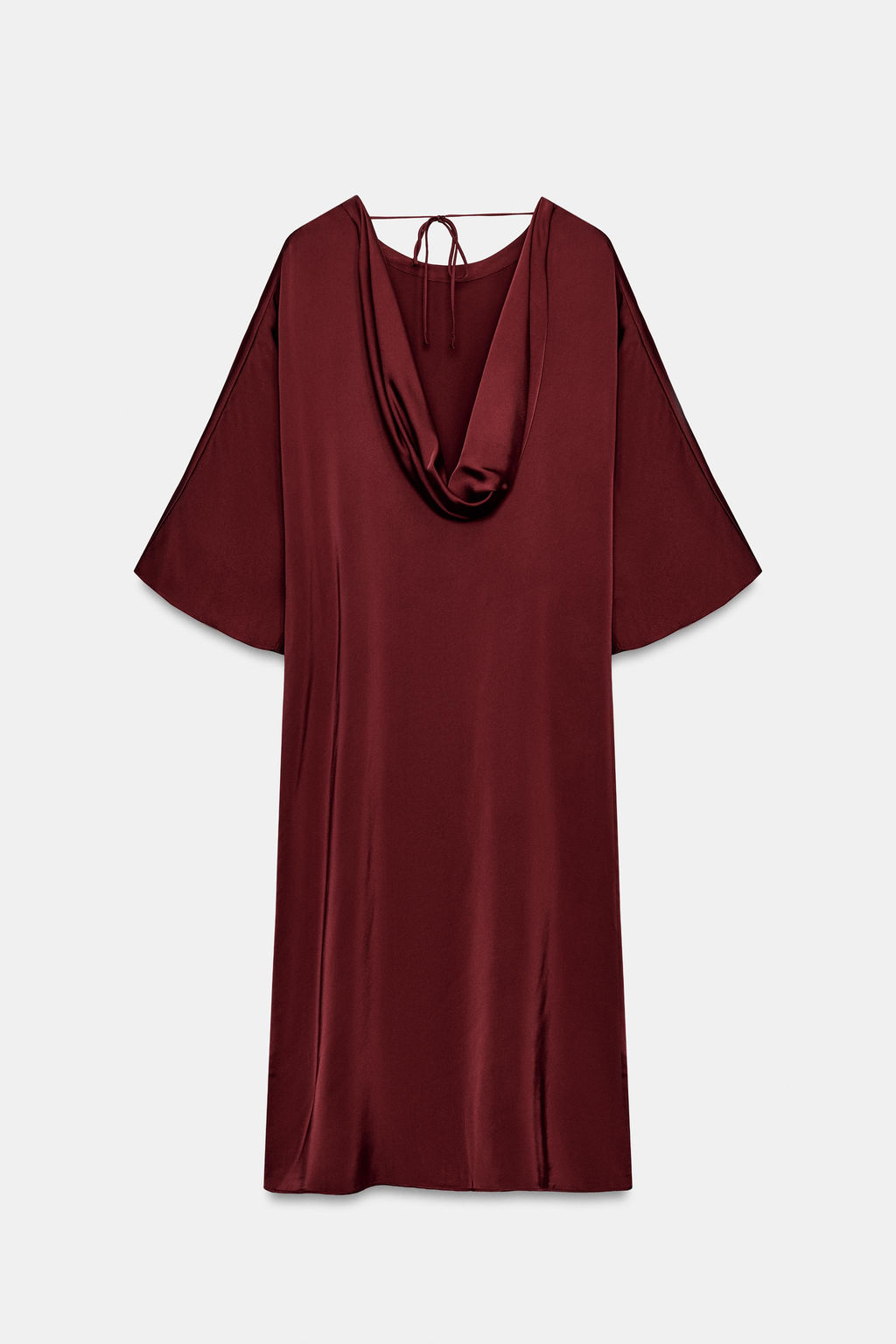 VESTIDO MIDI SATINADO ZW COLLECTION / Burdeos - Zara фото 6