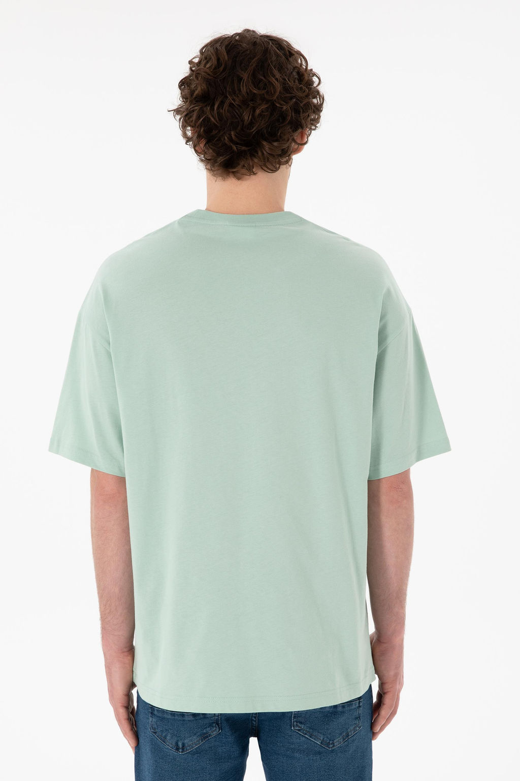 Erkek Oversize Fit Bisiklet Yaka Su Ye_ili Ti__rt Sepette S_rpriz _ndirim - U.s. polo assn фото 6