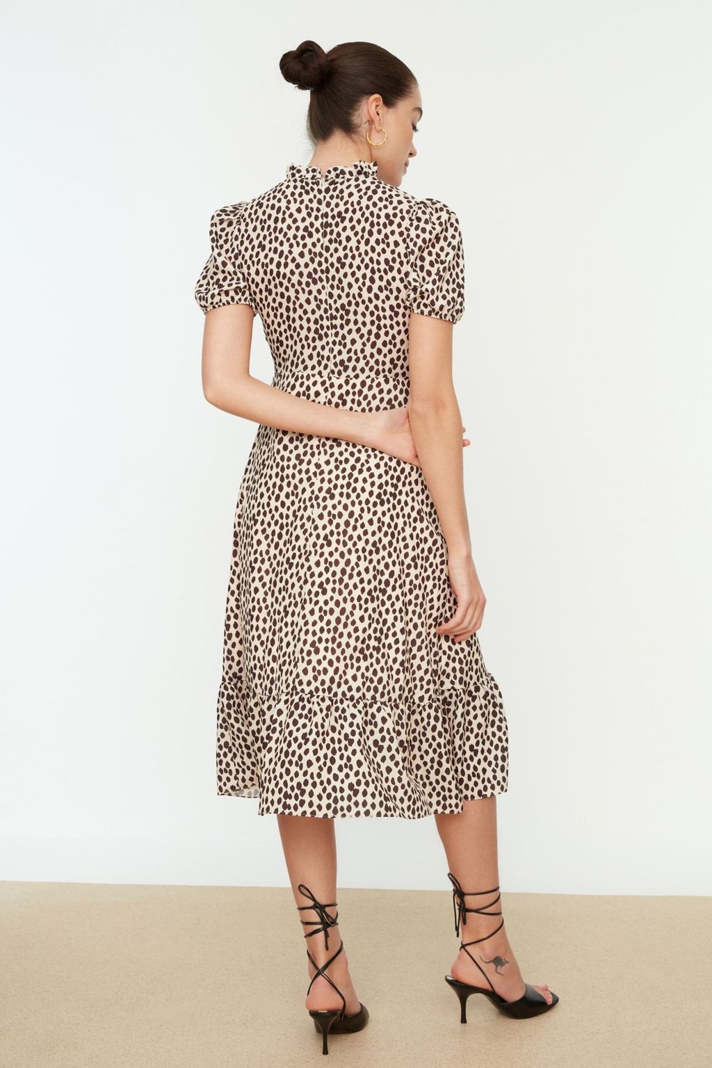 TRENDYOLMILLA Ac?k Mavi Cicekli A Kesim F?rf?rl? Midi Dokuma Elbise TWOSS20EL0894  фото 18