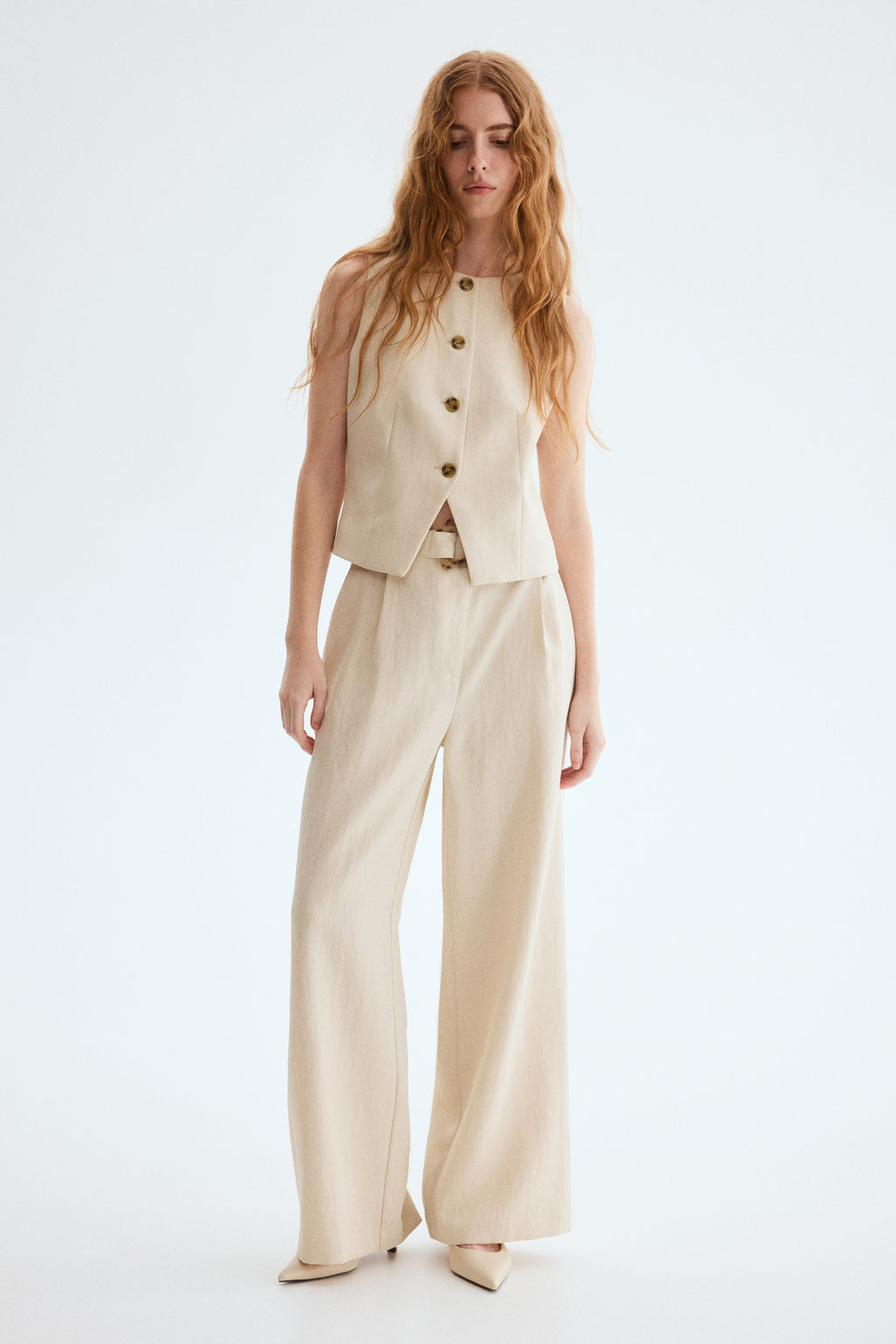 Pantal?n amplio con cintur?n - H&m фото 2