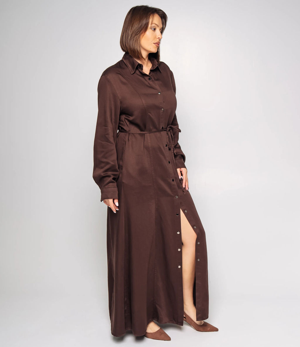 Джинсовое платье #КТ8070, шоколадный - Dommod фото 2