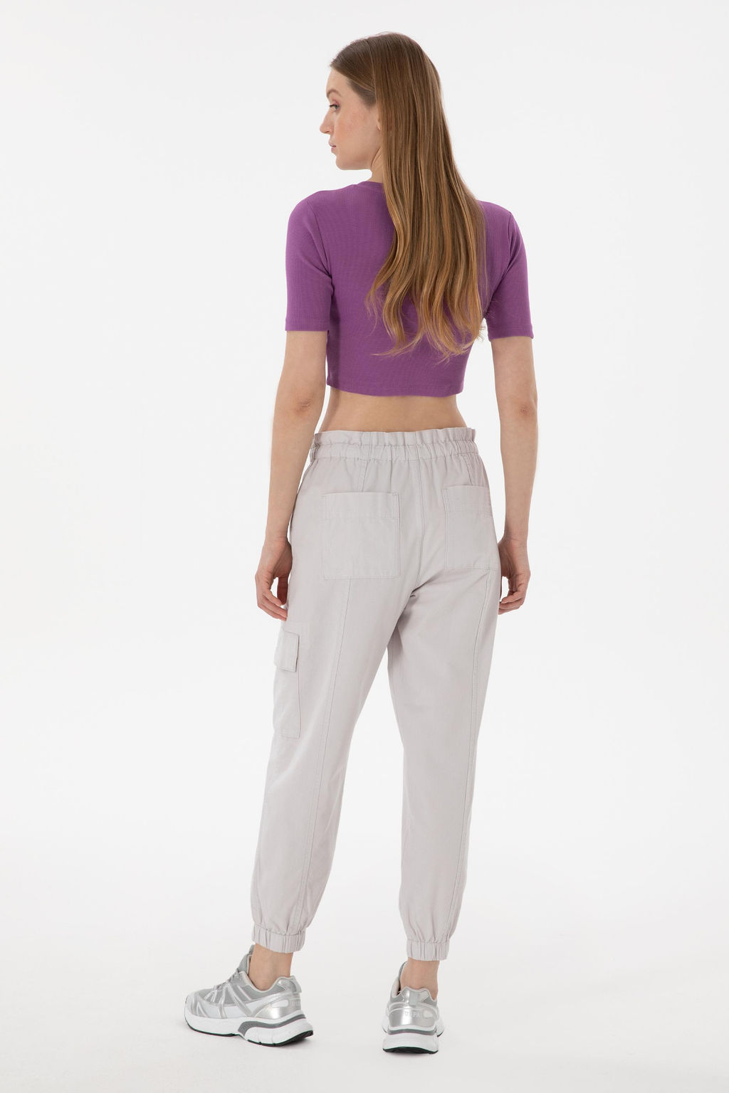 Kad_n A__k Gri Kanvas Pantolon Sepette S_rpriz _ndirim - U.s. polo assn фото 4